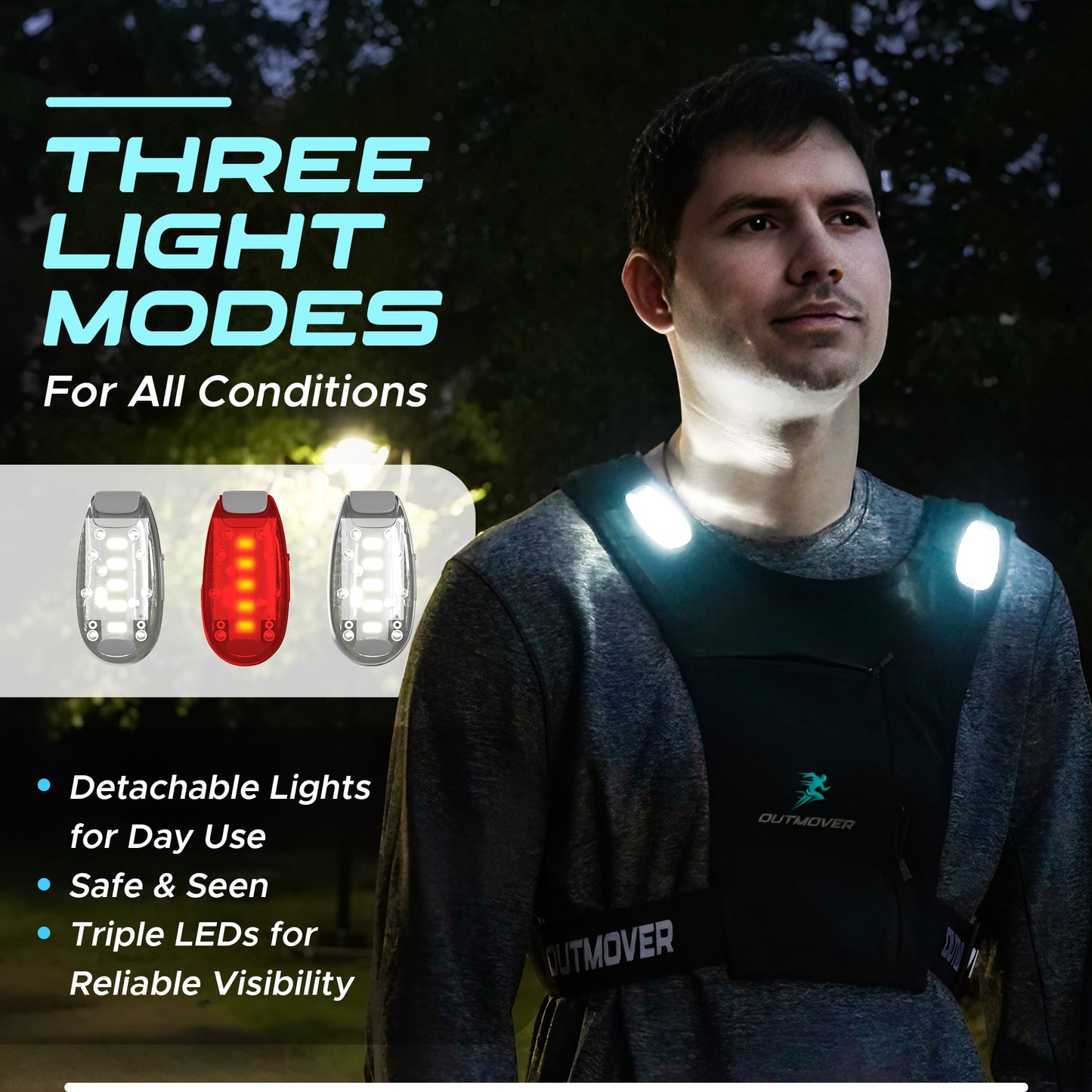 LED Running Vest for Men & Women – Reflective, Lightweight Hydration Pack with 4 Pockets